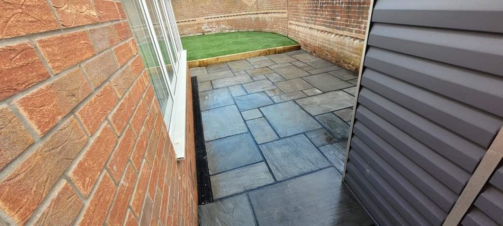 Indian Stone Patio Installed By HF Projects