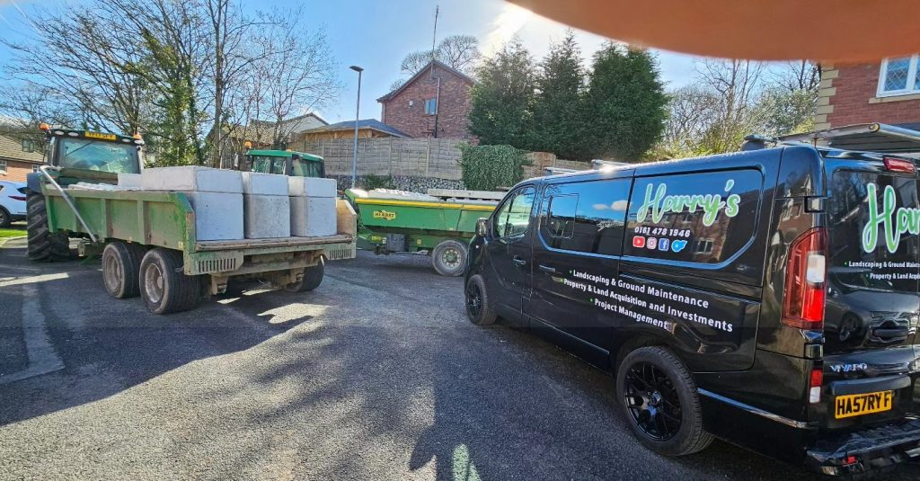 Got the Tractors In For a Big Retaining Wall made from Concrete Lego Blocks